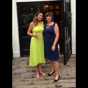 Lime green midi dress